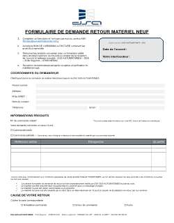 ZDEMANDE RETOUR MATERIEL NEUF